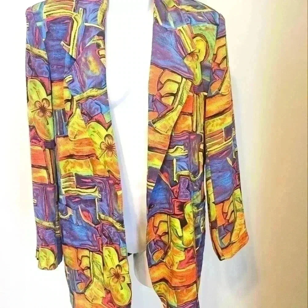 Vintage CEDARS 💯 % SILK Jacket Size Medium EUC - Picture 3 of 12